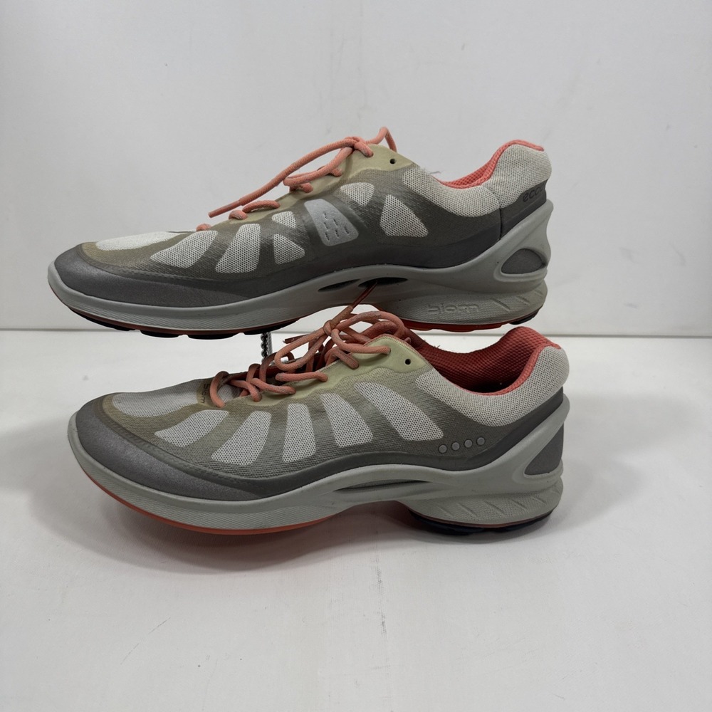 ECCO Women's Biom Gray Green‎ Peach Reflective Shoes Sz 7-7 1/2 EU 38